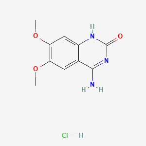 molecular formula C10H12ClN3O3 B3047068 2(1H)-喹唑啉酮，4-氨基-6,7-二甲氧基-，单盐酸盐 CAS No. 134749-43-2