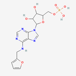 molecular formula C15H18N5O8P B3047070 [5-[6-(2-Furylmethylamino)purin-9-yl]-3,4-dihydroxy-oxolan-2-yl]methoxyphosphonic acid CAS No. 13484-67-8