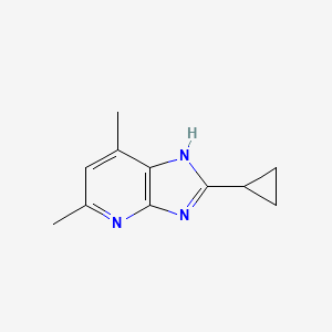 molecular formula C11H13N3 B3047079 2-Cyclopropyl-5,7-dimethyl-3H-imidazo[4,5-b]pyridine CAS No. 135070-90-5