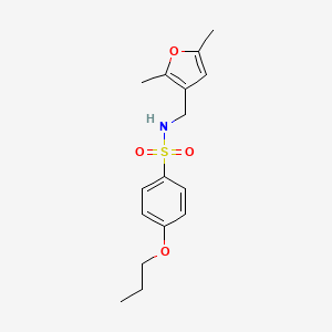 molecular formula C16H21NO4S B3047087 N-((2,5-dimethylfuran-3-yl)methyl)-4-propoxybenzenesulfonamide CAS No. 1351620-92-2