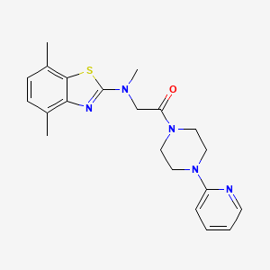 molecular formula C21H25N5OS B3047091 2-((4,7-Dimethylbenzo[d]thiazol-2-yl)(methyl)amino)-1-(4-(pyridin-2-yl)piperazin-1-yl)ethanone CAS No. 1351648-69-5