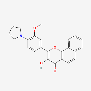 molecular formula C24H21NO4 B3047101 3-Hydroxy-2-[3-methoxy-4-(pyrrolidin-1-yl)phenyl]benzo[h]chromen-4-one CAS No. 1353224-61-9