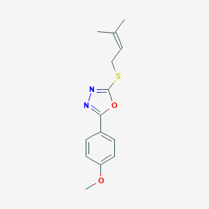 2-(4-Methoxyphenyl)-5-(3-methylbut-2-enylsulfanyl)-1,3,4-oxadiazole