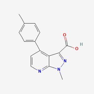 molecular formula C15H13N3O2 B3047150 1-Methyl-4-(p-tolyl)-1H-pyrazolo[3,4-b]pyridine-3-carboxylic acid CAS No. 1354704-90-7