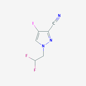 molecular formula C6H4F2IN3 B3047166 1-(2,2-Difluoroethyl)-4-iodo-1H-pyrazole-3-carbonitrile CAS No. 1354705-32-0