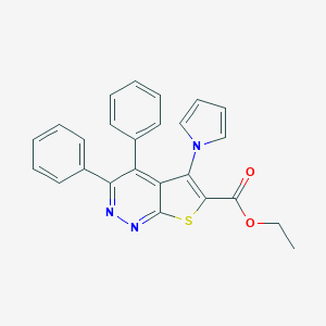 molecular formula C25H19N3O2S B304718 ethyl 3,4-diphenyl-5-(1H-pyrrol-1-yl)thieno[2,3-c]pyridazine-6-carboxylate 