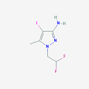 molecular formula C6H8F2IN3 B3047206 1-(2,2-Difluoroethyl)-4-iodo-5-methyl-1H-pyrazol-3-amine CAS No. 1354706-79-8