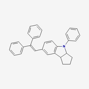 molecular formula C31H27N B3047214 7-(2,2-Diphenylvinyl)-4-phenyl-1,2,3,3a,4,8b-hexahydrocyclopenta[b]indole CAS No. 135499-88-6