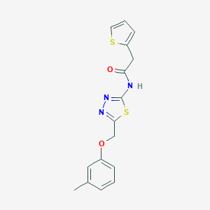 N-{5-[(3-methylphenoxy)methyl]-1,3,4-thiadiazol-2-yl}-2-(2-thienyl)acetamide