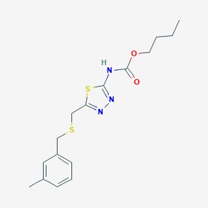 molecular formula C16H21N3O2S2 B304723 butyl N-[5-[(3-methylphenyl)methylsulfanylmethyl]-1,3,4-thiadiazol-2-yl]carbamate 