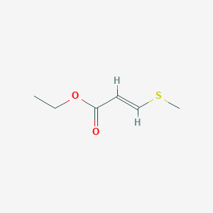 molecular formula C6H10O2S B3047243 (E)-2-Propenoic acid, 3-methylthio-, ethyl ester CAS No. 136115-65-6