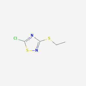 molecular formula C4H5ClN2S2 B3047289 5-Chloro-3-(ethylsulfanyl)-1,2,4-thiadiazole CAS No. 13715-64-5