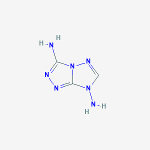 molecular formula C3H5N7 B3047295 7H-[1,2,4]triazolo[4,3-b][1,2,4]triazole-3,7-diamine CAS No. 13728-18-2