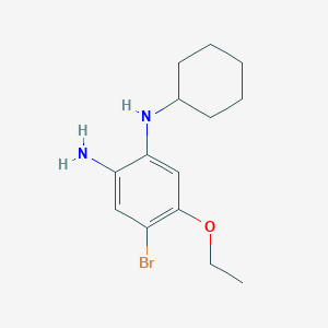 molecular formula C14H21BrN2O B3047299 4-溴-1-N-环己基-5-乙氧基苯-1,2-二胺 CAS No. 1373233-28-3