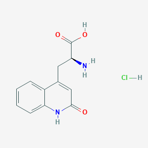 molecular formula C12H13ClN2O3 B3047307 (S)-2-氨基-3-(2-氧代-1,2-二氢喹啉-4-基)丙酸盐酸 CAS No. 137433-08-0