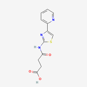 molecular formula C12H11N3O3S B3047308 4-Oxo-4-((4-(pyridin-2-yl)thiazol-2-yl)amino)butanoic acid CAS No. 1374407-86-9