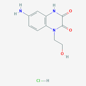molecular formula C10H12ClN3O3 B3047311 6-amino-3-hydroxy-1-(2-hydroxyethyl)quinoxalin-2(1H)-one hydrochloride CAS No. 1374408-08-8