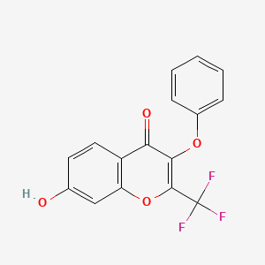 4H-1-Benzopyran-4-one, 7-hydroxy-3-phenoxy-2-(trifluoromethyl)-