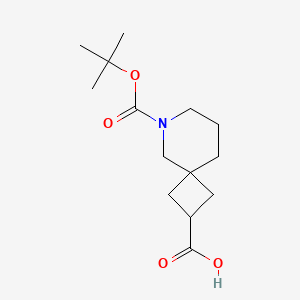 molecular formula C14H23NO4 B3047315 6-(Tert-butoxycarbonyl)-6-azaspiro[3.5]nonane-2-carboxylic acid CAS No. 1374659-03-6