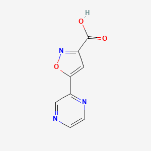 molecular formula C8H5N3O3 B3047319 5-(2-吡嗪基)异噁唑-3-羧酸 CAS No. 1375064-55-3