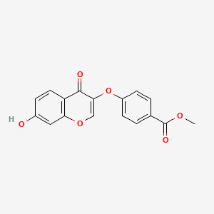 molecular formula C17H12O6 B3047353 Benzoic acid, 4-((7-hydroxy-4-oxo-4H-1-benzopyran-3-yl)oxy)-, methyl ester CAS No. 137988-05-7