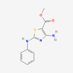 molecular formula C11H11N3O2S B3047357 5-Thiazolecarboxylic acid, 4-amino-2-(phenylamino)-, methyl ester CAS No. 13807-17-5