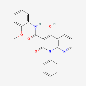 molecular formula C22H17N3O4 B3047369 1,8-Naphthyridine-3-carboxamide, 1,2-dihydro-4-hydroxy-N-(2-methoxyphenyl)-2-oxo-1-phenyl- CAS No. 138305-05-2