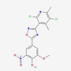 4-(3-(2,5-Dichloro-4,6-dimethylpyridin-3-yl)-1,2,4-oxadiazol-5-yl)-2-methoxy-6-nitrophenol