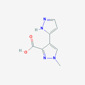 molecular formula C8H8N4O2 B3047420 1'-methyl-1H,1'H-3,4'-bipyrazole-3'-carboxylic acid CAS No. 1392274-35-9