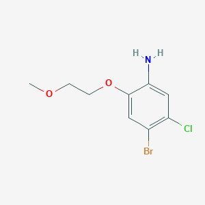 molecular formula C9H11BrClNO2 B3047428 4-Bromo-5-chloro-2-(2-methoxyethoxy)aniline CAS No. 1393441-77-4