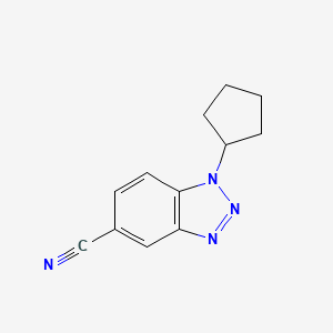 molecular formula C12H12N4 B3047429 1-Cyclopentyl-1,2,3-benzotriazole-5-carbonitrile CAS No. 1393442-39-1