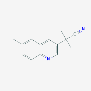 molecular formula C14H14N2 B3047430 2-Methyl-2-(6-methylquinolin-3-yl)propanenitrile CAS No. 1393442-59-5