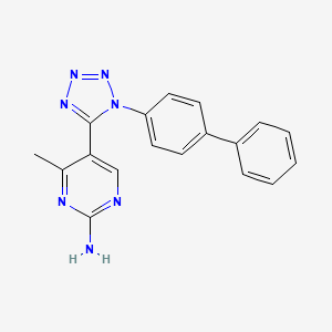 molecular formula C18H15N7 B3047435 5-(1-联苯-4-基-1H-四唑-5-基)-4-甲基嘧啶-2-胺 CAS No. 139393-42-3