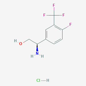 molecular formula C9H10ClF4NO B3047442 (R)-2-Amino-2-(4-fluoro-3-(trifluoromethyl)phenyl)ethanol hydrochloride CAS No. 1394822-93-5