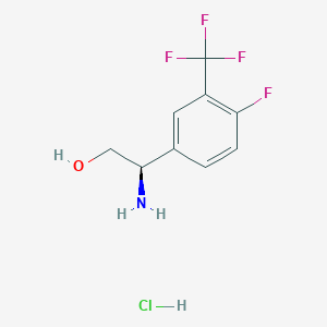 molecular formula C9H10ClF4NO B3047442 (R)-2-氨基-2-(4-氟-3-(三氟甲基)苯基)乙醇盐酸盐 CAS No. 1394822-93-5