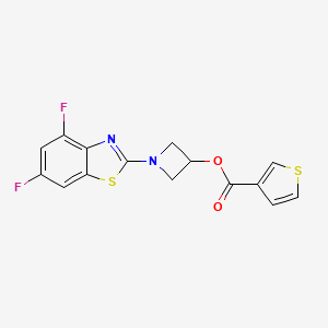 molecular formula C15H10F2N2O2S2 B3047454 1-(4,6-Difluorobenzo[d]thiazol-2-yl)azetidin-3-yl thiophene-3-carboxylate CAS No. 1396856-02-2