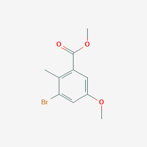 molecular formula C10H11BrO3 B3047458 Methyl 3-bromo-5-methoxy-2-methylbenzoate CAS No. 13979-62-9