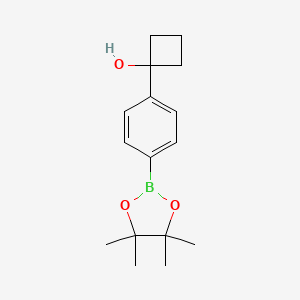 molecular formula C16H23BO3 B3047459 1-(4-(4,4,5,5-Tetramethyl-1,3,2-dioxaborolan-2-yl)phenyl)cyclobutanol CAS No. 1398331-98-0