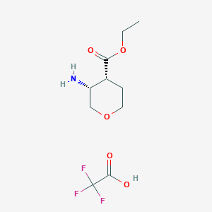 molecular formula C10H16F3NO5 B3047461 cis-Ethyl 3-aminotetrahydro-2H-pyran-4-carboxylate 2,2,2-trifluoroacetate CAS No. 1398504-24-9