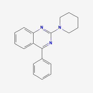 molecular formula C19H19N3 B3047474 4-Phenyl-2-(piperidin-1-yl)quinazoline CAS No. 14005-51-7
