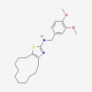 molecular formula C22H32N2O2S B3047475 N-(3,4-dimethoxybenzyl)-4,5,6,7,8,9,10,11,12,13-decahydrocyclododeca[d][1,3]thiazol-2-amine CAS No. 1400540-68-2