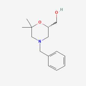 molecular formula C14H21NO2 B3047476 (S)-(4-Benzyl-6,6-dimethylmorpholin-2-YL)methanol CAS No. 1400589-78-7