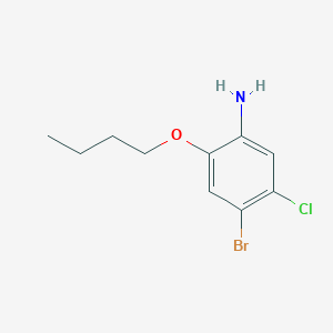 molecular formula C10H13BrClNO B3047479 4-溴-2-丁氧基-5-氯苯胺 CAS No. 1400644-46-3