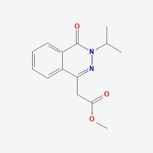 molecular formula C14H16N2O3 B3047483 Methyl 2-(3-isopropyl-4-oxo-3,4-dihydrophthalazin-1-yl)acetate CAS No. 1401319-11-6
