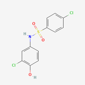 molecular formula C12H9Cl2NO3S B3047531 Benzenesulfonamide, 4-chloro-N-(3-chloro-4-hydroxyphenyl)- CAS No. 141481-31-4