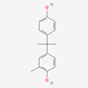 molecular formula C16H18O2 B3047534 苯酚，4-[1-(4-羟基苯基)-1-甲基乙基]-2-甲基- CAS No. 14151-63-4