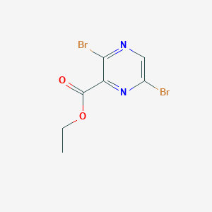 molecular formula C7H6Br2N2O2 B3047536 3,6-二溴吡嗪-2-甲酸乙酯 CAS No. 1416439-81-0