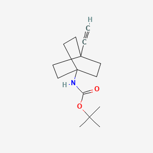 molecular formula C15H23NO2 B3047544 叔丁基 4-乙炔基双环[2.2.2]辛烷-1-基氨基甲酸酯 CAS No. 1417551-40-6