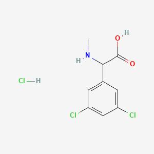 molecular formula C9H10Cl3NO2 B3047574 2-(3,5-二氯苯基)-2-(甲基氨基)乙酸盐酸盐 CAS No. 1423023-99-7