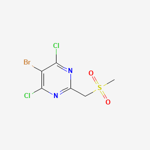 molecular formula C6H5BrCl2N2O2S B3047576 5-溴-4,6-二氯-2-(甲磺酰甲基)嘧啶 CAS No. 1423024-74-1
